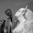 Jean Cocteau et le sphinx, Photographie de tournage du Testament (…)